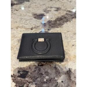 Salvatore Ferragamo Black Mini Gancini Leather Wallet
